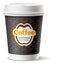 Realistic takeaway cup with plastic lid. Coffe drink mockup
