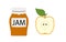 Realistic Tasty Berry Jam Template. Vector half of apple