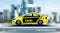 Realistic Taxi car Infographic. Urban city background. Online Cab Mobile App, Cab Booking, Map Navigation e-commerce