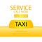 Realistic taxi service banner icon. Vector illustration eps 10