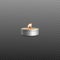 Realistic tealight candle with burning wick isolated on transparent background