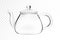 Realistic teapot or tea pot. Empty glass teapot