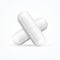 Realistic Template Blank White Pills Capsules Isolated. Vector