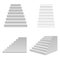 Realistic Template Blank White Staircase or Stairs Set. Vector