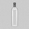 Realistic template empty beautiful glass tequila bottle with cap.
