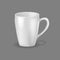 Realistic template, mock-up, porcelain ceramic ware. Mug dishes for drinks.