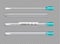 Realistic test tube with cotton swab for testing in laboratory on coronavirus pandemic
