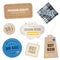 Realistic Textile Texture Labels Set