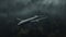 Realistic Textures And Lifelike Renderings Of An Airplane Flying Over A Dark Forest