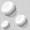 Realistic three white balls isolated