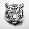 Realistic Tiger Portrait Tattoo Drawing In Black And White