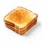 Realistic Toast Slice Artwork On White Background