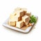 Realistic Tofu Photo With Isolated White Background