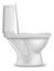 Realistic toilet bowl. Bathroom or wc object. Ceramic white porcelain pan side view, stylish restroom interior, 3d