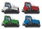 Realistic tractor icons side view vector illustration
