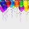 Realistic transparency colorful festive balloons background