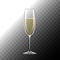 Realistic Transparent Champagne Glass