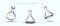 Realistic transparent laboratory beaker. Empty triangular conical flask
