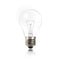 Realistic transparent light bulb isolated with white background
