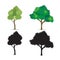 Realistic tree vector set isolated white background
