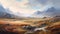 Realistic Tundra Painting Of Grand Desert Scene