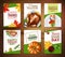 Realistic Turkey Thanksgiving Day Banner Set