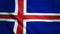 Realistic Ultra-HD flag of the Iceland waving in the wind. Seamless loop with highly detailed fabric texture