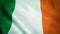 Realistic Ultra-HD flag of the Ireland waving in the wind. Seamless loop with highly detailed fabric texture