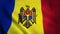 Realistic Ultra-HD flag of the Moldova waving in the wind. Seamless loop with highly detailed fabric texture