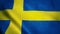 Realistic Ultra-HD flag of the Sweden waving in the wind. Seamless loop with highly detailed fabric texture