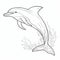 Realistic Underwater Dolphin Jumping Coloring Page