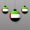 Realistic United Arab Emirates Flag with flying light balloons