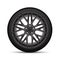 Realistic vector black alloy car wheel tire style sport on white background