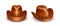 Realistic vector brown leather cowboy hats