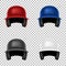 Realistic vector classic baseball helmet set. . Design template in front view. EPS10.