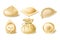Realistic vector clipart of different dumplings