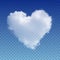 Realistic vector cloud heart. Vector image on transparent background.