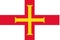 Realistic vector flag of the Guernsey Islands. An island in the English Channel, part of the Channel Islands. Used for