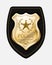 Realistic Vector Golden Police Badge Placed on Leather Background
