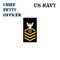 Realistic vector icon of the armband chevron of the Chief Petty Officer of the US Navy