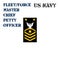 Realistic vector icon of the armband chevron of the Fleet Force Master Chief Petty Officer of the US Navy