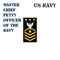 Realistic vector icon of the armband chevron of the Master Chief Petty Officer of the Navy of the US Navy