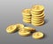 Realistic vector icon of golden pile of coins