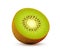 Realistic vector icon of Kiwi, sliced juicy tropical fruit isolated on white