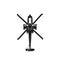 Realistic vector icon military attack helicopter military air forces of the United States. Apache. Top view