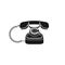 Realistic vector icon of an old phone with a rotating dial and handset