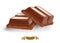 Realistic vector illustration of broken chocolate bar