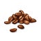 Realistic vector illustration of a bunch of coffee beans on a white background