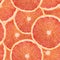 Realistic vector illustration of a grapefruit slice seamless pattern