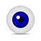 Realistic vector illustration icon 3d round image blue eyeball. Blue Eye isolated on white background. Vector Illustration.